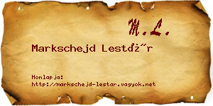 Markschejd Lestár névjegykártya